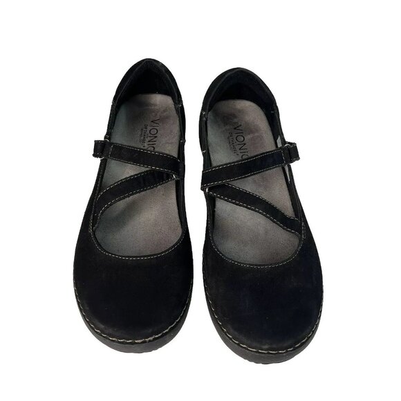 Vionic Juide Black Suede Slip-On Low Wedge Heel Mary Jane Size US 8 - Picture 2 of 7